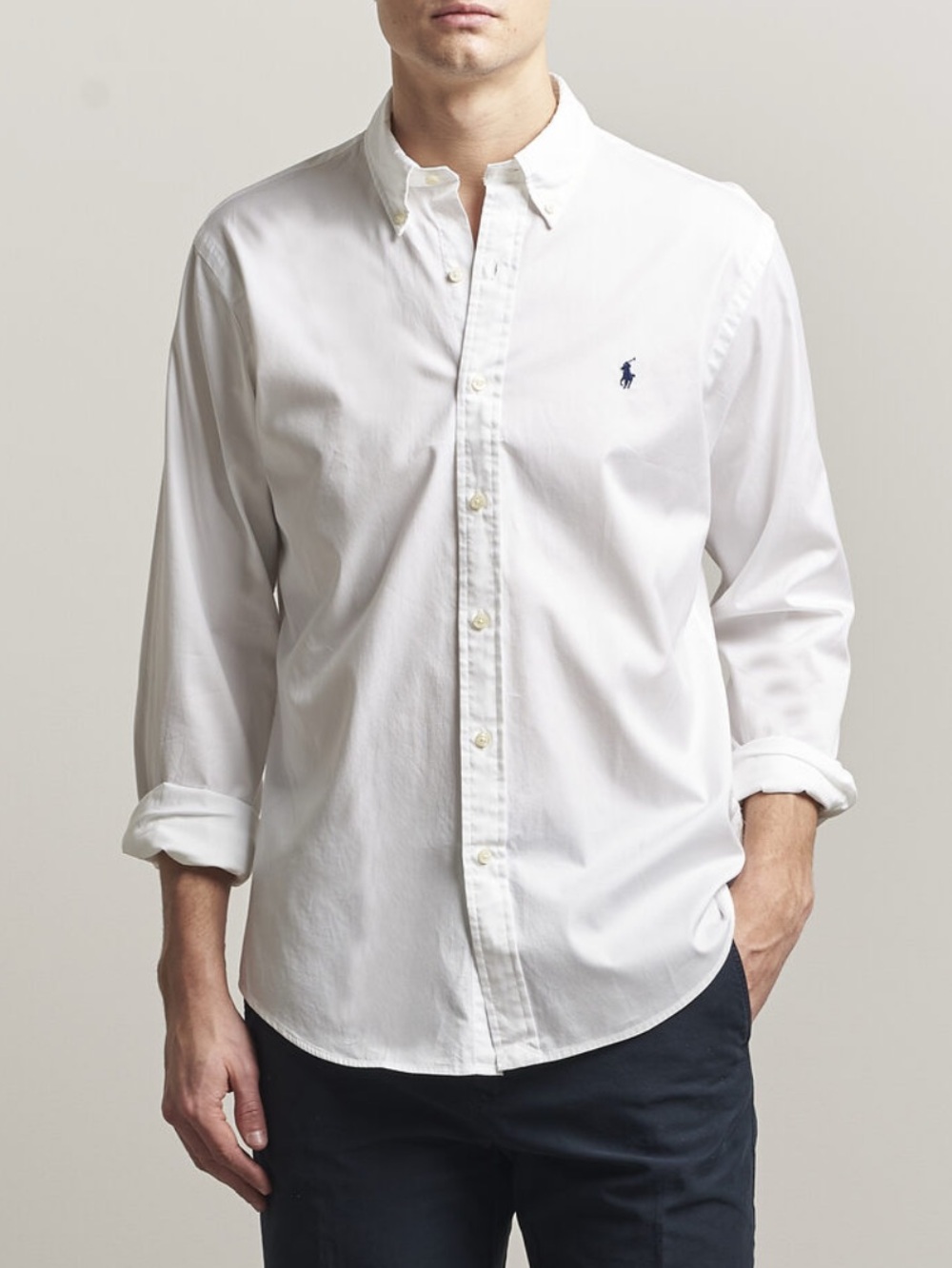 Ralph Lauren Classic Pony Featherweight Twill Button Down Shirt White XL